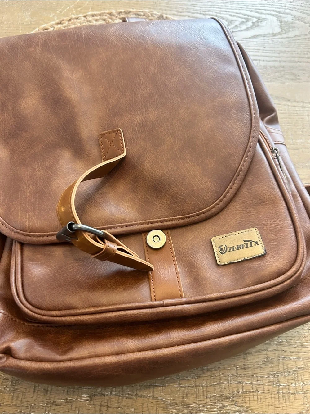 Brown Faux Leather Backpack - Classic Everyday Carry